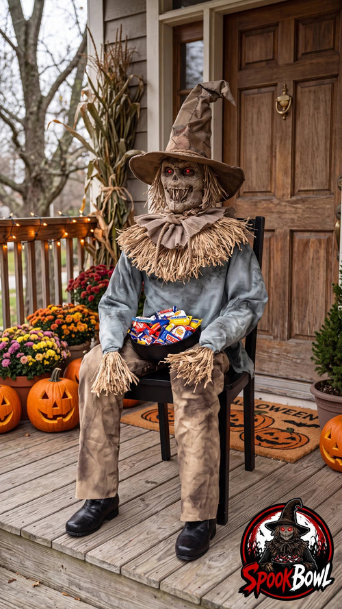 SpookBowl™ - Scary Sitting Scarecrow